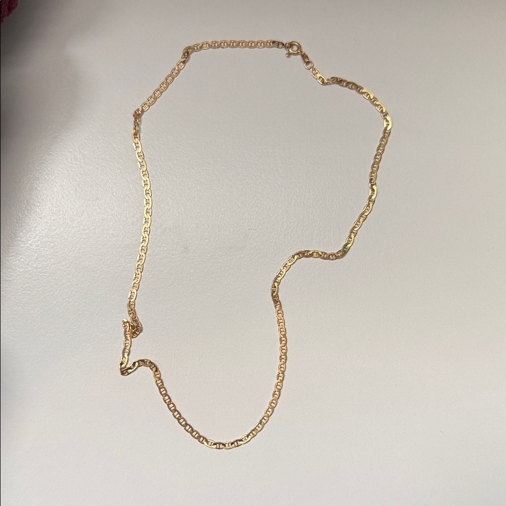 Elegant 14k Gold Mariner Chain Necklace: made in Italy